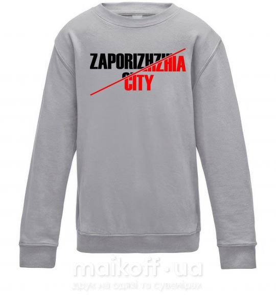 Детский Свитшот Zaporizhzhia city Серый меланж фото