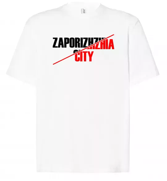 Футболка Оверсайз Zaporizhzhia city Білий фото