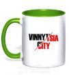 Чашка с цветной ручкой Vinnytsia city Зеленый фото