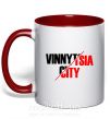 Чашка з кольоровою ручкою Vinnytsia city Червоний фото
