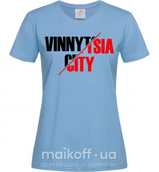 Жіноча футболка Vinnytsia city Блакитний фото