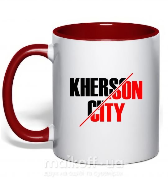 Чашка з кольоровою ручкою Kherson city Червоний фото