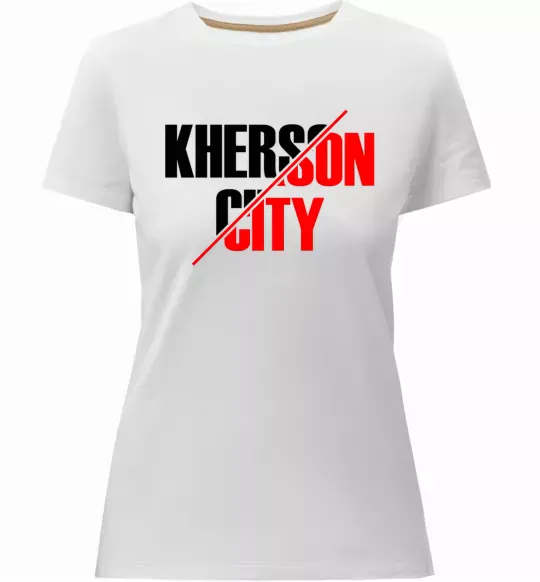Женская премиум футболка Kherson city Белый фото