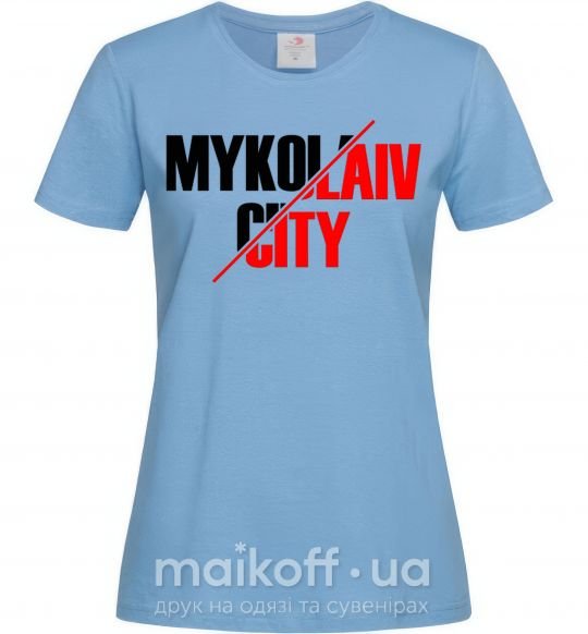 Жіноча футболка Mykolaiv city Блакитний фото