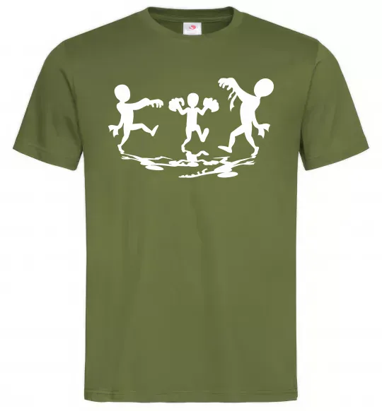 Мужская футболка Повстання зомбі Оливковый фото