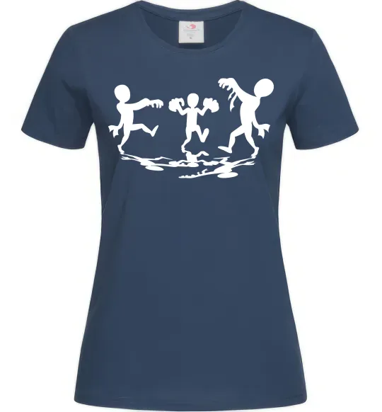 Женская футболка Повстання зомбі Темно-синий фото