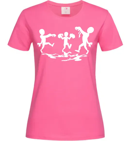 Женская футболка Повстання зомбі Ярко-розовый фото