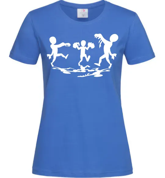 Женская футболка Повстання зомбі Ярко-синий фото