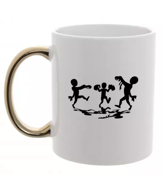 Чашка с цветной ручкой Повстання зомбі Золото фото