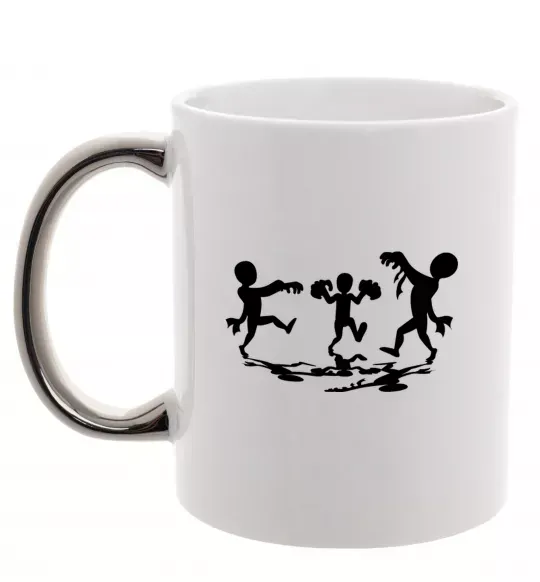 Чашка с цветной ручкой Повстання зомбі Серебро фото