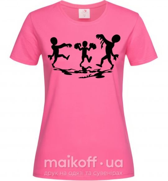Жіноча футболка Восстание зомби Яскраво-рожевий фото