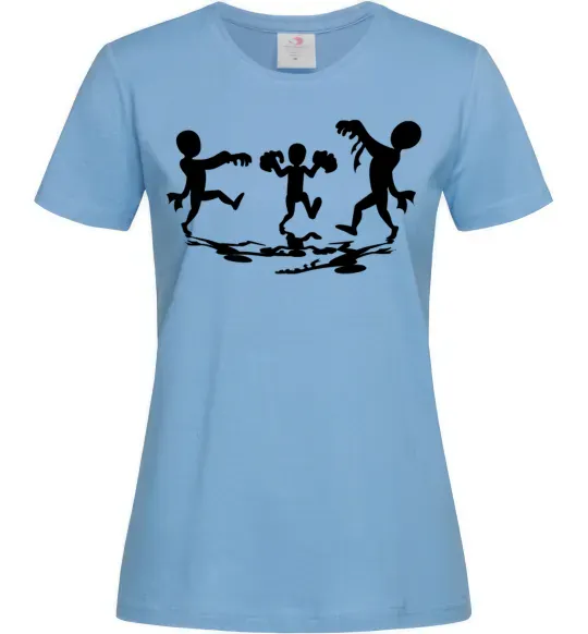 Женская футболка Повстання зомбі Голубой фото