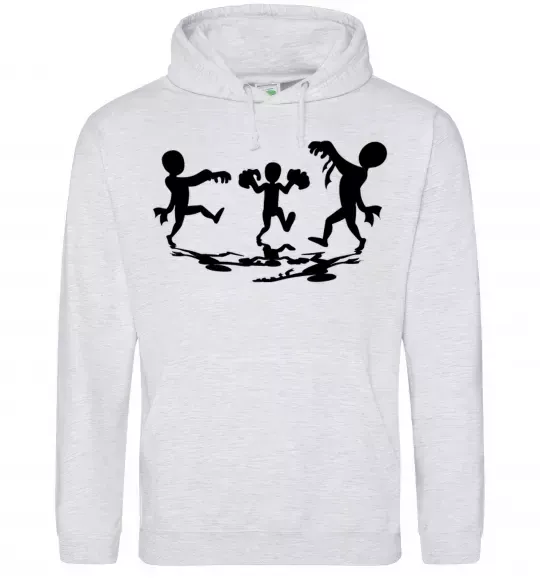 Чоловіча толстовка (худі) Повстання зомбі Сірий меланж фото