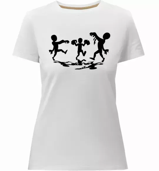 Жіноча преміум футболка Повстання зомбі Білий фото