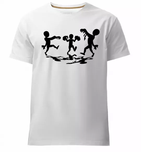 Мужская премиум футболка Повстання зомбі Белый фото