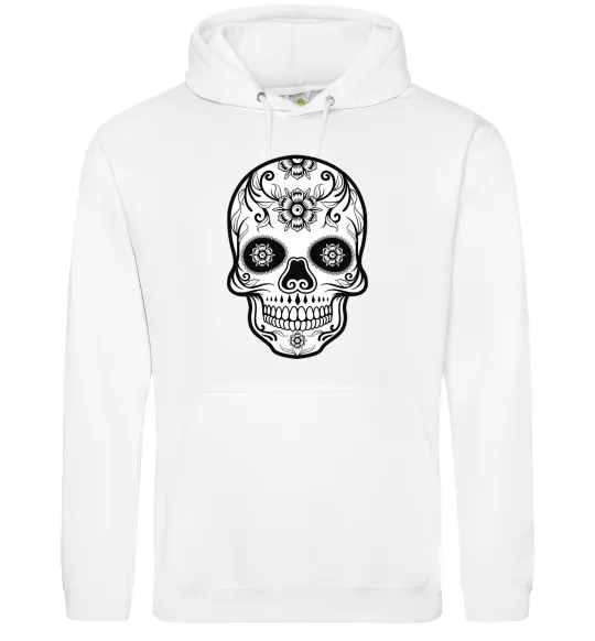 Чоловіча толстовка (худі) Череп чб Білий фото