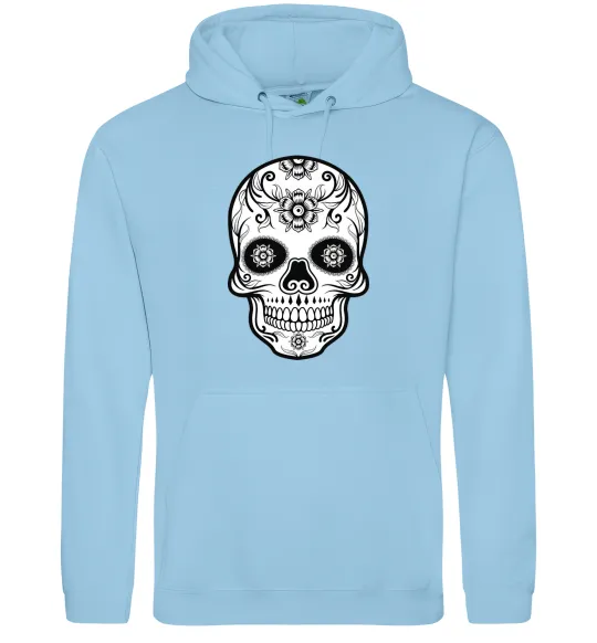 Жіноча толстовка (худі) Череп чб Блакитний фото