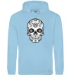 Жіноча толстовка (худі) Череп чб Блакитний Жіноча толстовка (худі) Череп чб Блакитний фото