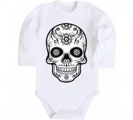 Детский боди Череп чб Белый фото