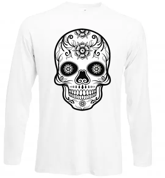 Лонгслив Череп чб Белый фото