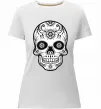 Жіноча преміум футболка Череп чб Білий фото