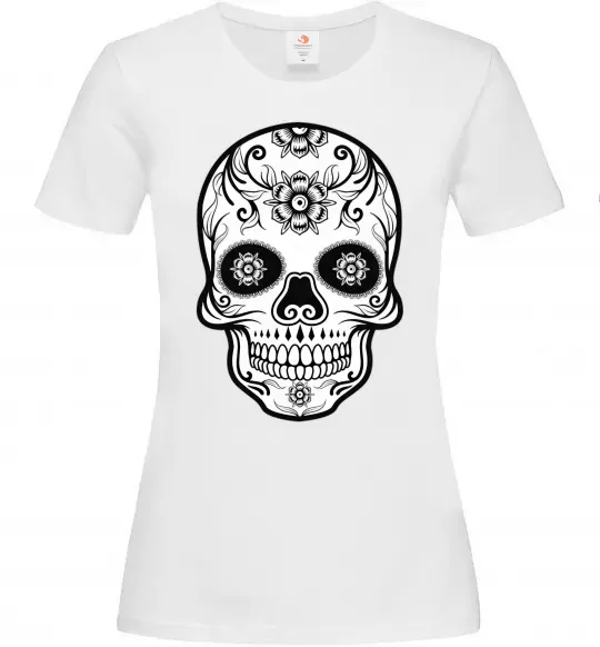 Жіноча футболка Череп чб Білий фото