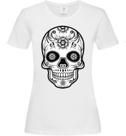 Женская футболка Череп чб