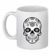 Чашка керамічна Череп чб Білий фото