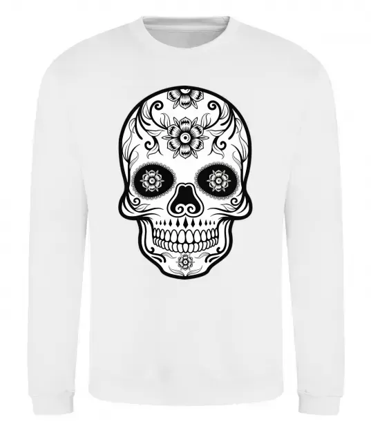 Свитшот Череп чб Белый фото