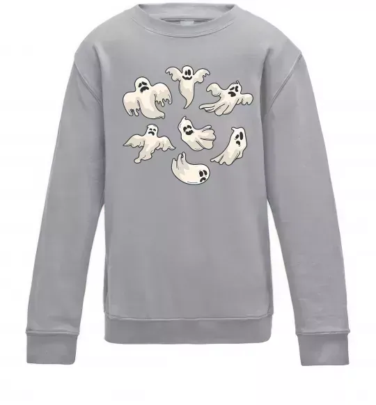 Детский Свитшот Привидения Серый меланж фото