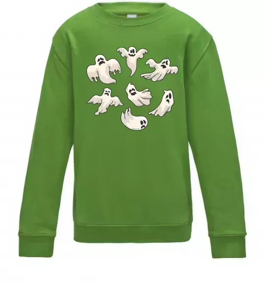 Детский Свитшот Привидения Лаймовый фото