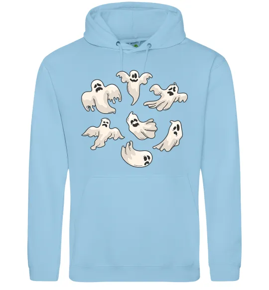 Мужская толстовка (худи) Привидения Голубой фото