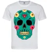 Чоловіча футболка Череп бирюзовый Білий фото