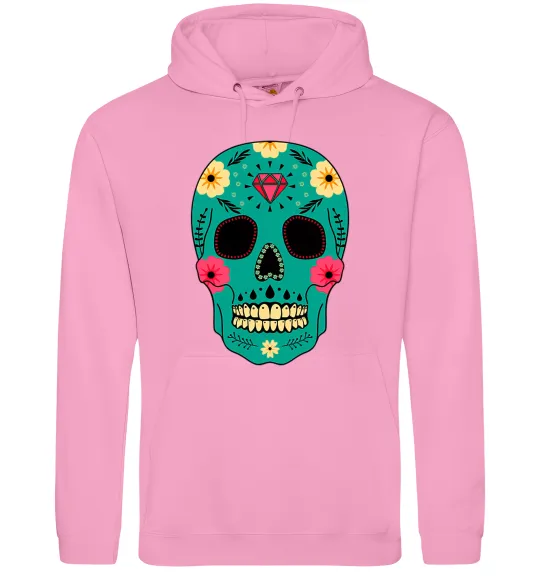 Чоловіча толстовка (худі) Череп бирюзовый Рожевий фото