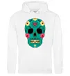 Жіноча толстовка (худі) Череп бирюзовый Білий Жіноча толстовка (худі) Череп бирюзовый Білий фото