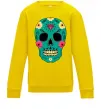 Детский Свитшот Череп бирюзовый Солнечно желтый Детский Свитшот Череп бирюзовый Солнечно желтый фото