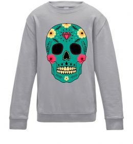 Дитячий світшот Череп бирюзовый Дитячий світшот Череп бирюзовый