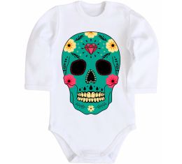 Детский боди Череп бирюзовый