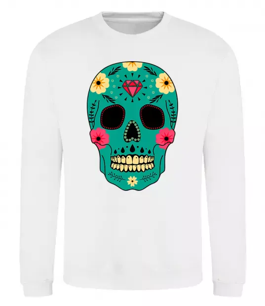 Світшот Череп бирюзовый Білий фото