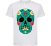 Дитяча футболка Череп бирюзовый Білий Дитяча футболка Череп бирюзовый Білий фото