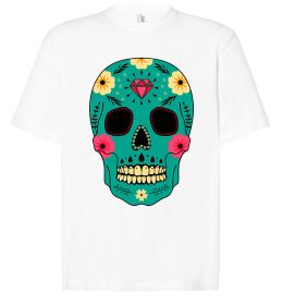 Футболка Оверсайз Череп бирюзовый