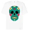 Футболка Оверсайз Череп бирюзовый Белый фото
