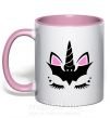 Чашка с цветной ручкой Bat unicorn Нежно розовый фото