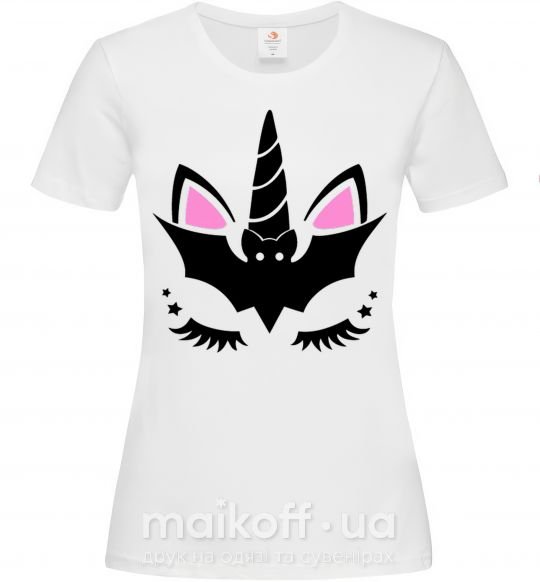 Женская футболка Bat unicorn Белый фото
