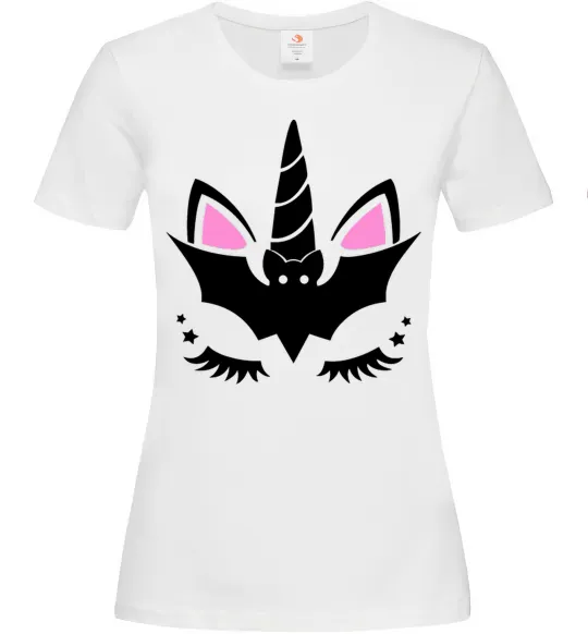Женская футболка Bat unicorn Белый фото