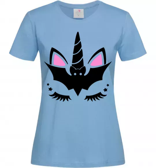 Женская футболка Bat unicorn Голубой фото