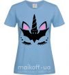 Жіноча футболка Bat unicorn Блакитний фото