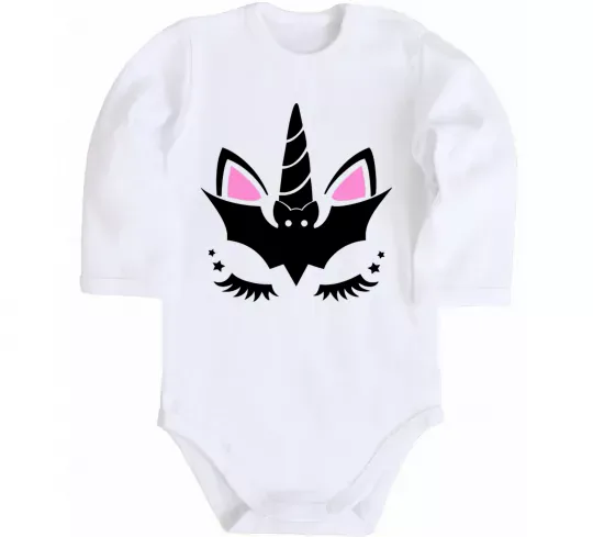 Дитячий бодік Bat unicorn Білий фото