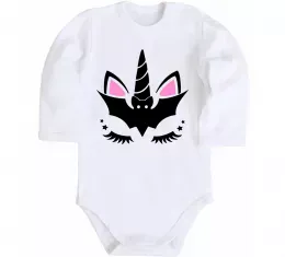 Детский боди Bat unicorn Белый фото