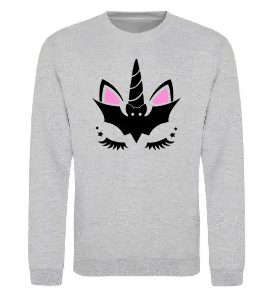 Свитшот Bat unicorn Серый меланж фото